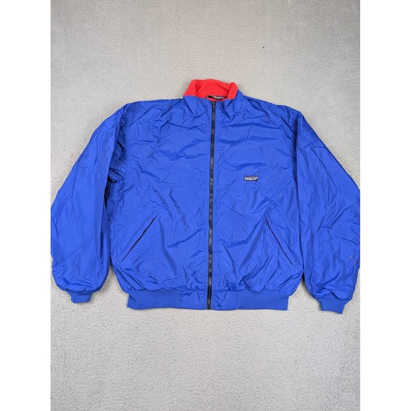 Vintage Patagonia Jacket Mens XL Blue Fleece Lined Bomber Made USA 90s 42111